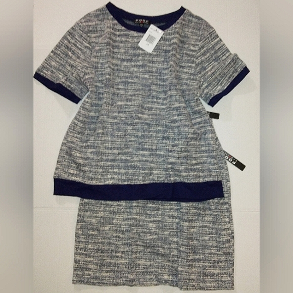 NWT☆POOF!☆NY☆Plus Size 1X Navy Casual/ Dressy 2pc Skirt Top Set☆Made in USA - Picture 10 of 16